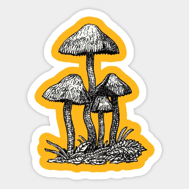 Wild mushrooms Sticker by Bioshart